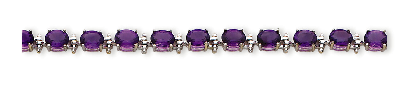 14.2 Carat 14K White Gold Amethyst Bracelet