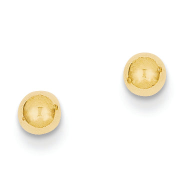 14K Gold Polished 4mm Ball Post Earrings