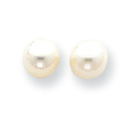 14K Gold 6.5-7mm White Cultured Pearl Stud Earrings