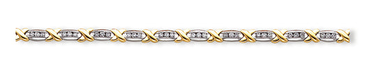 1.1 Carat 14K Gold Two-Tone Polished Quality Completed Fancy Diamond Tennis Brac