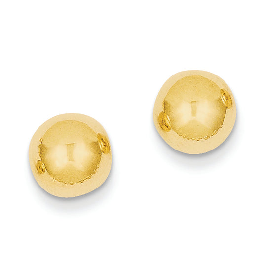 14K Gold Polished 8mm Ball Post Earrings