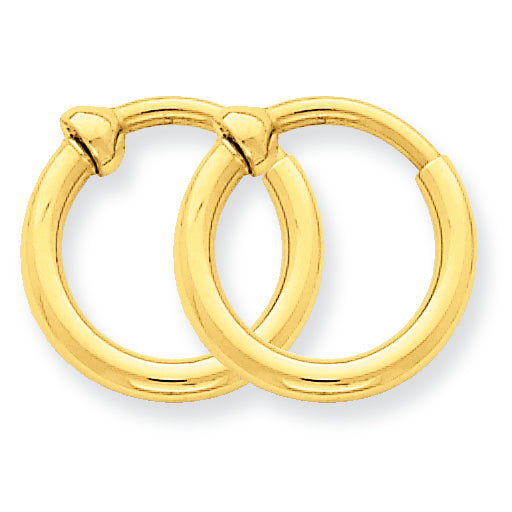 14K Gold Non-Pierced Hoop Earrings