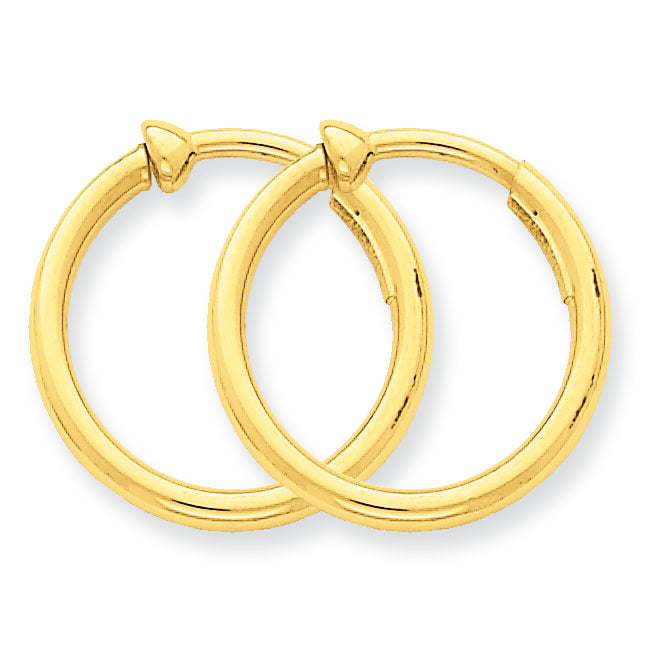 14K Gold Non-Pierced Hoop Earrings
