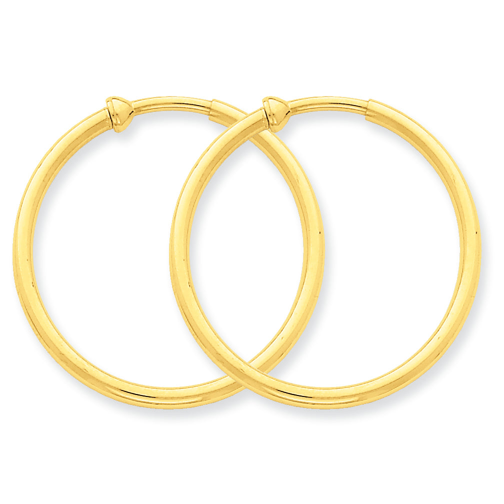 14K Gold Non-Pierced Hoop Earrings