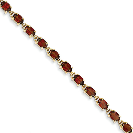 14.3 Carat 14K Gold 6x4mm Oval Garnet bracelet