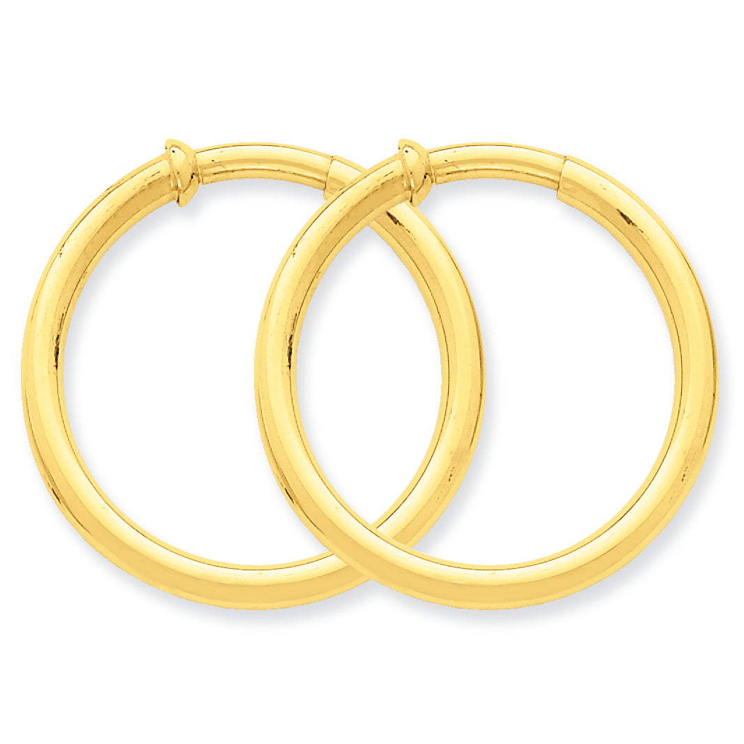 14K Gold Non-Pierced Hoop Earrings