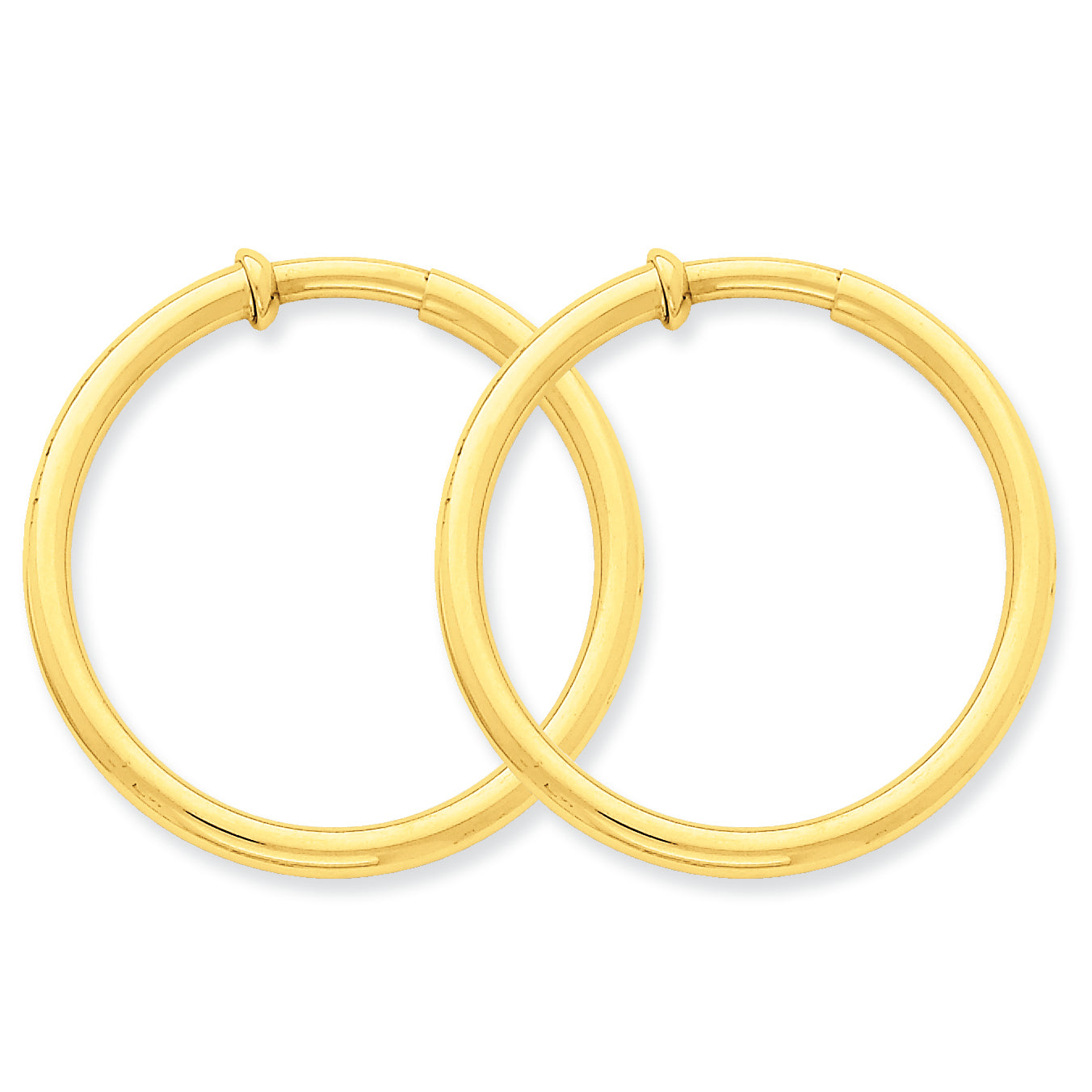 14K Gold Non-Pierced Hoop Earrings