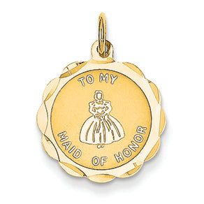 14K Gold Maid of Honor Charm