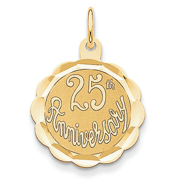 14K Gold 25th Anniversary Disc Charm