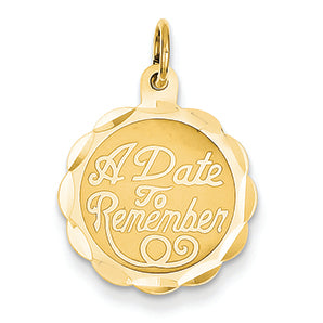 14K Gold Date to Remember Charm