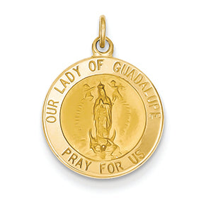 14K Gold Our Lady Of Guadalupe Medal Charm