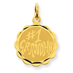14K Gold #1 Grandma Disc Charm