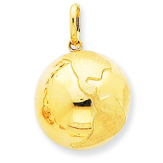 14K Gold Globe Charm