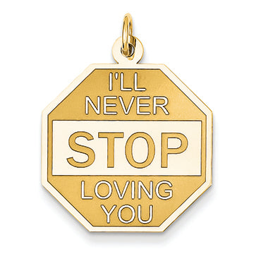 14K Gold I'll Never Stop Loving You Charm