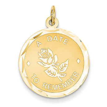 14K Gold Date to Remember Charm