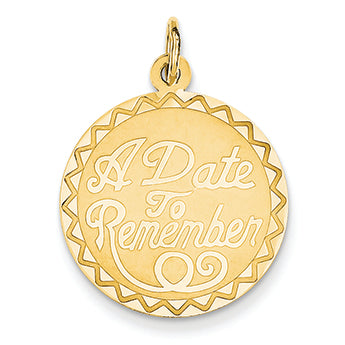 14K Gold Date to Remember Charm