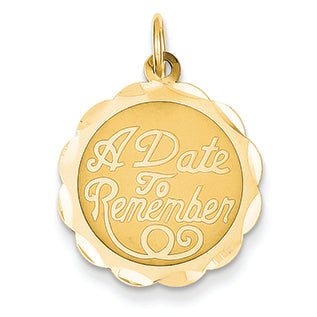 14K Gold Date to Remember Charm