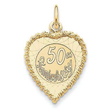 14K Gold Happy 50th Anniversary Charm