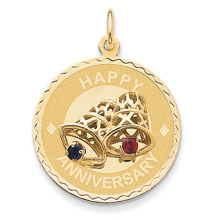 14K Gold Happy Anniversary w/ Bells Charm