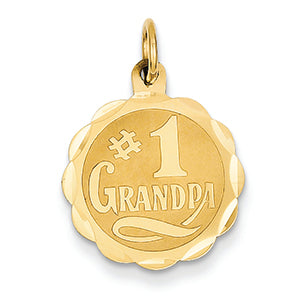 14K Gold #1 Grandpa Disc Charm