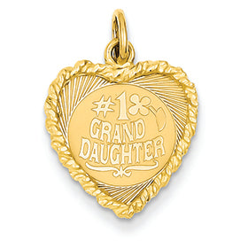 14K Gold #1 Granddaughter Disc Charm