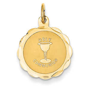 14K Gold Holy Communion Disc Charm