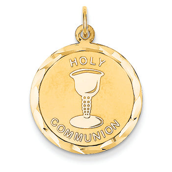 14K Gold Holy Communion Disc Pendant