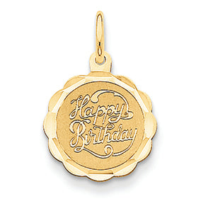 14K Gold Happy Birthday Charm