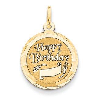 14K Gold Happy Birthday Charm