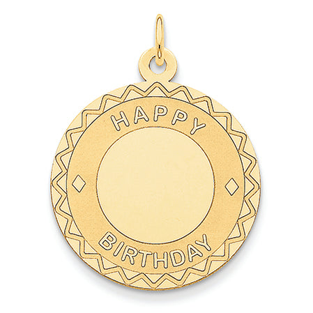 14K Gold Happy Birthday Charm