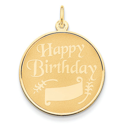 14K Gold Happy Birthday Charm