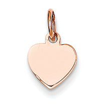 14K Gold Rose Gold Heart Disc Charm