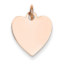 14K Gold Rose Gold Heart Disc Charm