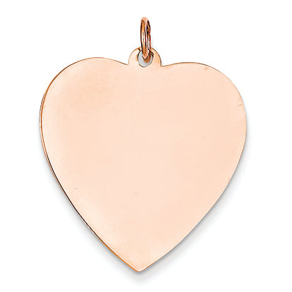 14K Gold Rose Gold Heart Disc Charm