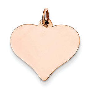 14K Gold Rose Gold Heart Disc Charm