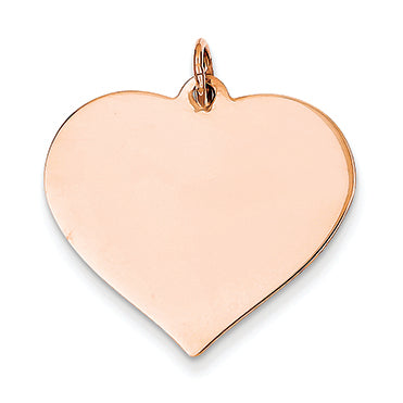 14K Gold Rose Gold Heart Disc Charm
