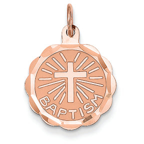 14K Gold Rose Gold Baptism Charm