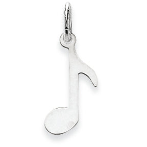 14K White Gold Polished Musical Note Charm