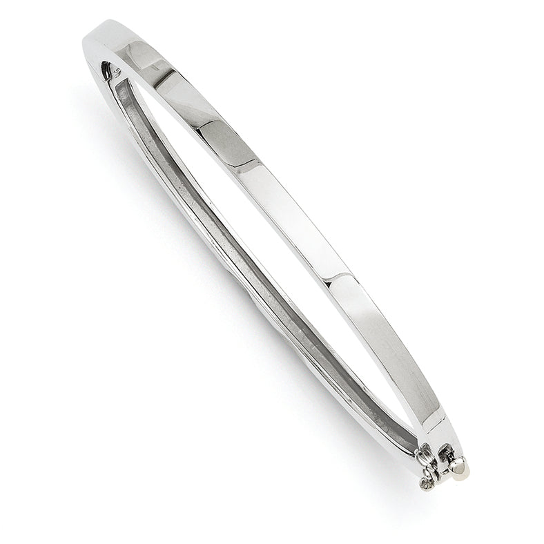 14K White Gold 3.6mm Polished Casted Hinged Bangle Bracelet