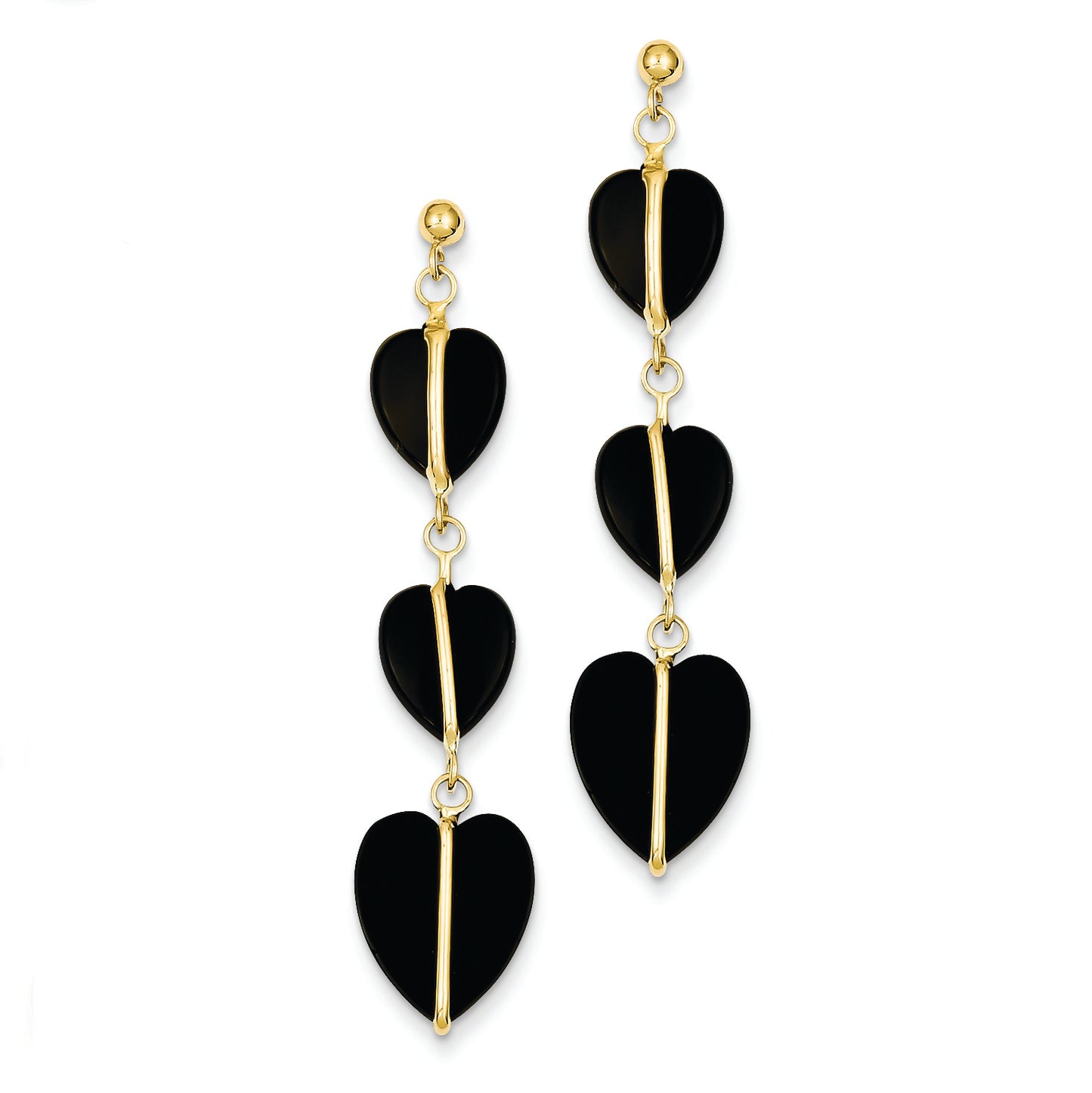 14K Gold Black Onyx Earrings