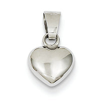 14K White Gold Heart Charm