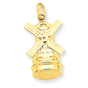 14K Gold Windmill Charm