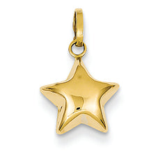 14K Gold Puffed Star Charm