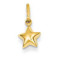 14K Gold Puffed Star Charm