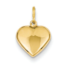 14K Gold Puffed Heart Charm