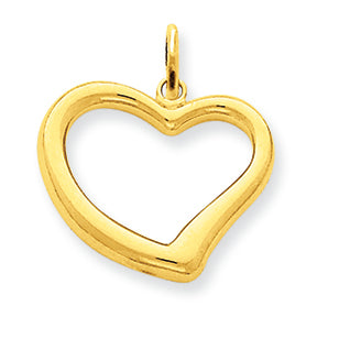 14K Gold Open Heart Charm