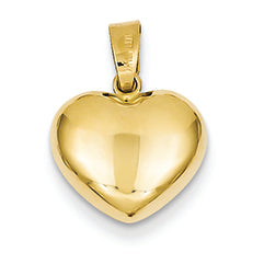 14K Gold Puffed Heart Charm