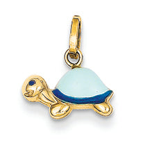 14K Gold Enameled Turtle Charm