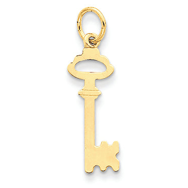 14K Gold Polished Key Charm