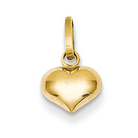 14K Gold Puffed Heart Charm